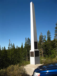 Carson Pass, Kit Carson Monument along the Pacific Crest Trail.