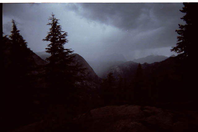Downpour on Kennedy Meadows Pack Station and PCT TYT backpacker resupply spot.